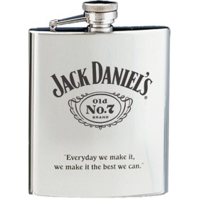 Jack Daniel's® Logo Stainless Steel Flask w/Screened Logo