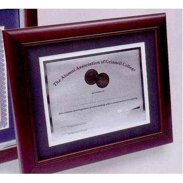 Mahogany Executive Certificate Frame w/Single Mat