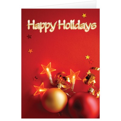 Red & Gold Ornaments Greeting Card