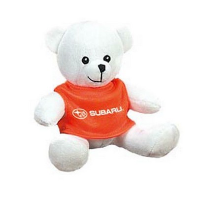 Quincy White Bear Stuffed Animal w/Shirt (5")