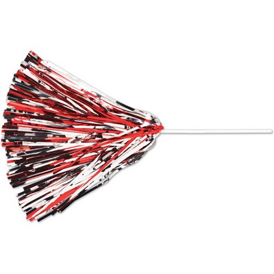 Metallic 500 Streamer Pom Poms w/ 10" Straw Handle (Unimprinted)