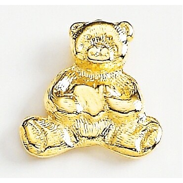 Teddy Bear w/ Heart Marken Design Cast Lapel Pin (Up to 7/8")