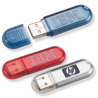 Mini USB Flash Drive w/Key Chain (128 MB)