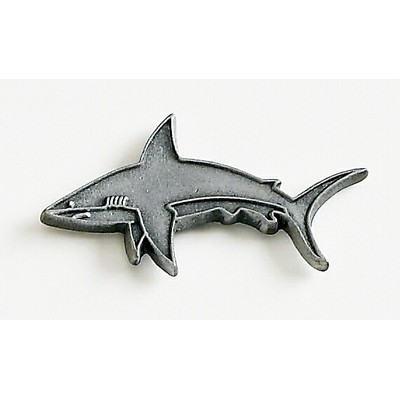 Shark (Facing Left) Marken Design Cast Lapel Pin (Up to 1 1/4")