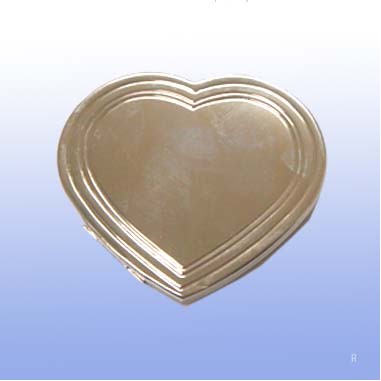 Silver Plated Heart Compact Mirror