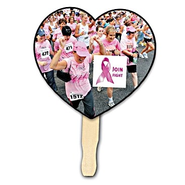 Custom Full Color Digital Stock Heart Hand Fan