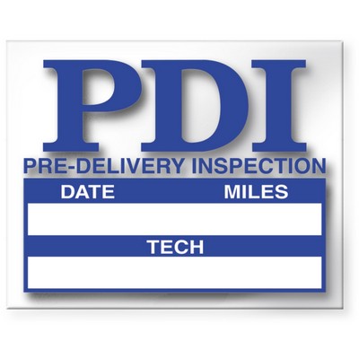 Static Cling Pre Delivery Inspection Sticker