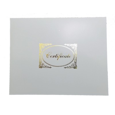 Die Cut Cadillac Presentation Folder White/Gold Imprint