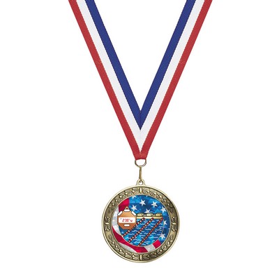 Medal w/ Large Wreath & Ribbon and choice of 2" Insert