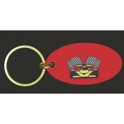 1" x 1 13/16" Oval Aluminum Key Tag with a full color, sublimated imprint. Made in the USA