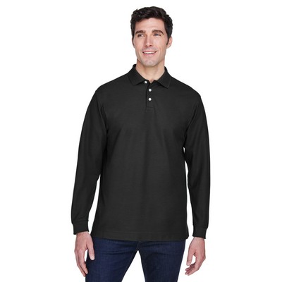 Devon and Jones Men's Pima Piqué Long-Sleeve Polo