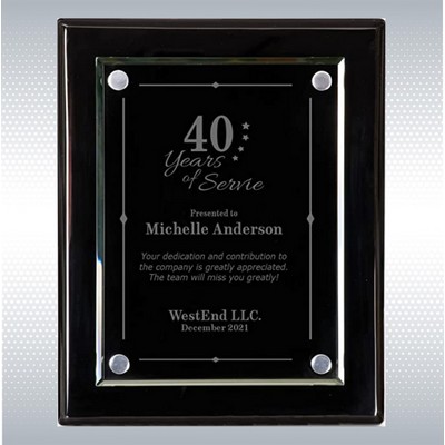 Black Piano Finish Plaque w/Acrylic Plate (9"x12")