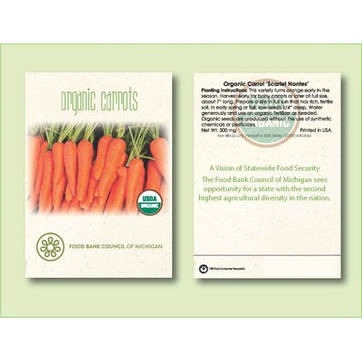 Organic Carrot 'Scarlet Nantes' Seed Packet (3.25" x 4.5")