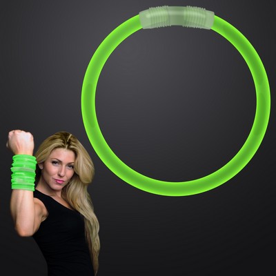 8 inch GREEN Glow Bracelet - BLANK