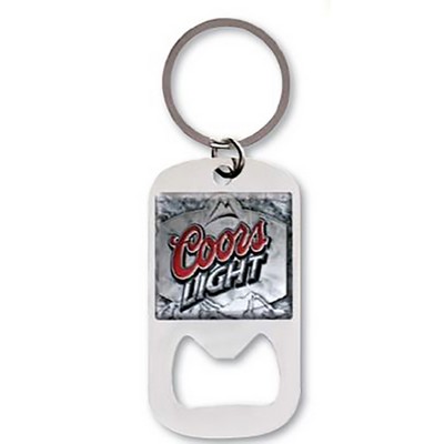 QUIKTURN Full Color Rectangle Keychain with Bottle Opener - 5 Day Production (1 1/4" x 2 1/2")