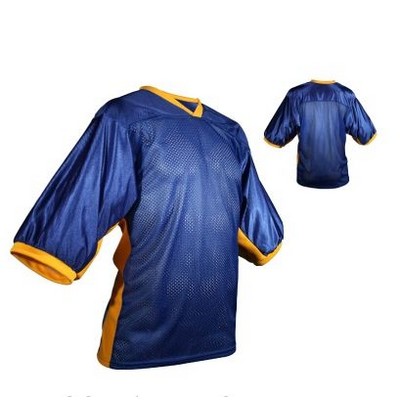 Adult Dazzle Cloth/Pro Weight Mesh Football Jersey Shirt w/Contrast Panel & Trim