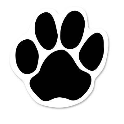 30 Mil Small Paw Print Car Magnet - Full Color