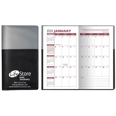 Soft Cover 2 Tone Vinyl France Series Monthly Planner / 2 Color