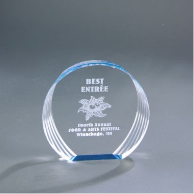 Blue Round Acrylic Award (5 3/8"x5")