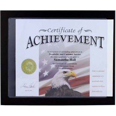 Slim Line Black Slide In Certificate Plaque-8x10" Doc-POCKET Style