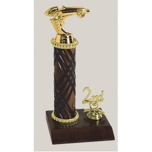 10" Wood Column Trophy w/Trim Figure