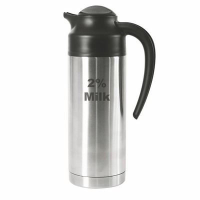 SteelVac™ 1.0 Liter Etched Stainless Creamer Carafe (2% Milk)