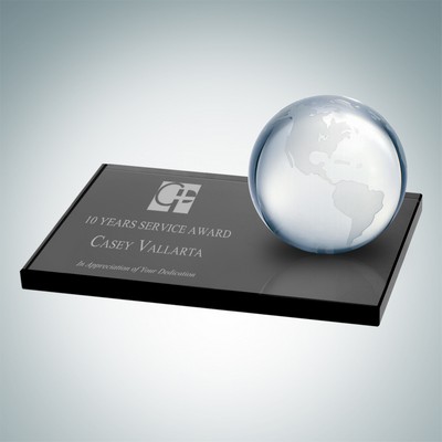 Clear Ocean Globe w/Smoke Glass Base