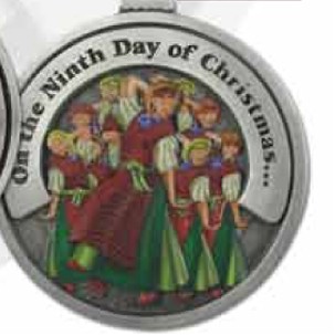 Twelve Days of Christmas 3D Gallery Print Full Size Ornament (Day 9 - Nine Ladies Dancing)