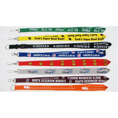 5/8" Custom Printed Lanyard w/Metal Crimp