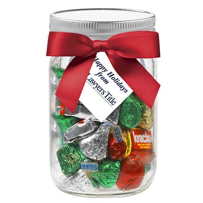 16 Oz. Glass Mason Jar - Hershey's® Holiday Mix