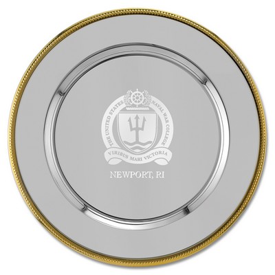 Round Charger Tray w/ Gold Border