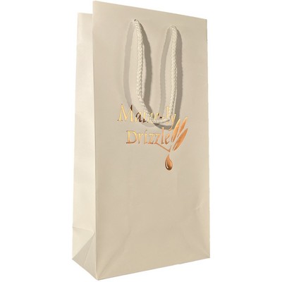 Matte Laminated Double Bottle European Shopping Bag (6-1/2"x 3-1/2"x 13")