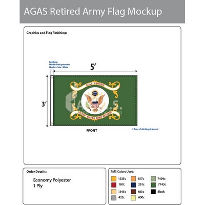 Army Retired Flags 3x5 foot