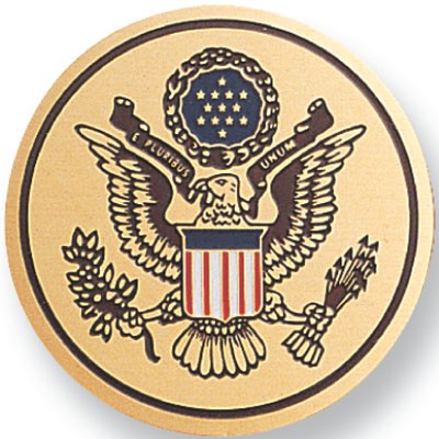 7/8" Seal of the United States Etched Enamel Medallion Insert Disc