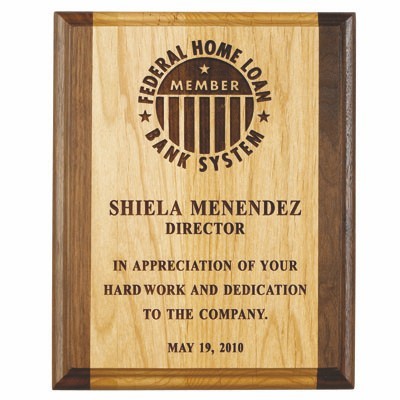 2-Tone Red Alder & Walnut Wood Plaque (8"x10")