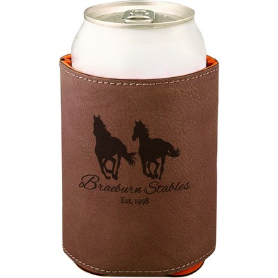 3 3/4" Dark Brown Leatherette Beverage Holder