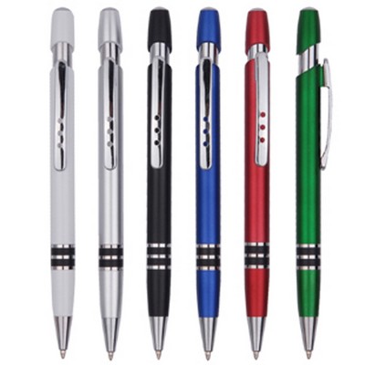 Plastic Ballpoint Budget Pen W/Push On/Off Function