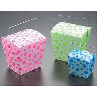 Frosted Dot Plastic Take-Out Pail Candy Box (4"x3 1/2"x4")