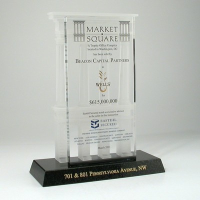 Castle Lucite® Embedment Award on Base (7" x 9" x 3")