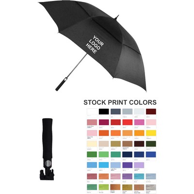 60" Arc Auto Open Vented Umbrella With Black Suregrip Foam Handle