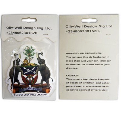 Animal Shaped Air Freshener w/Backer Card