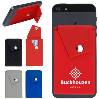 Silicone Phone Wallet w/Button