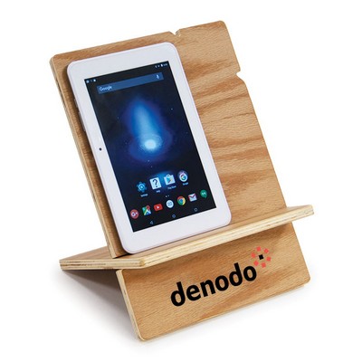 Wood Tablet Stand - Max Dims: 9"W x 10.5"H x 7.5"D