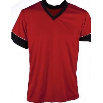 Adult Cooling Interlock Soccer Jersey Shirt w/ V Neck Self Trim