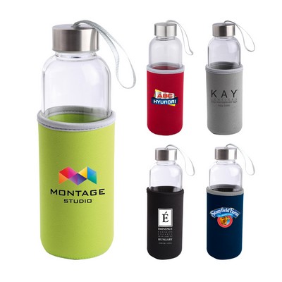 16 Oz. Caspian Glass Bottle w/Neoprene Sleeve