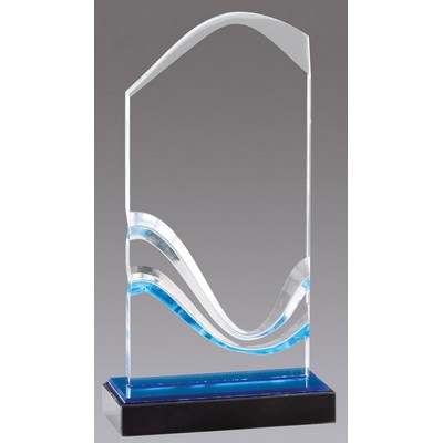 Blue Power Wave Acrylic Award 9 1/2'' H