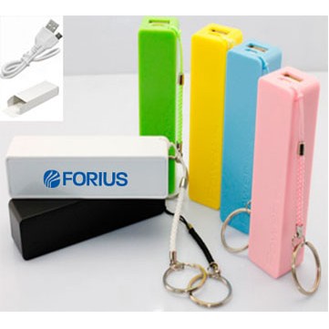 Plastic Rectangle Power Bank Key Ring - 2600