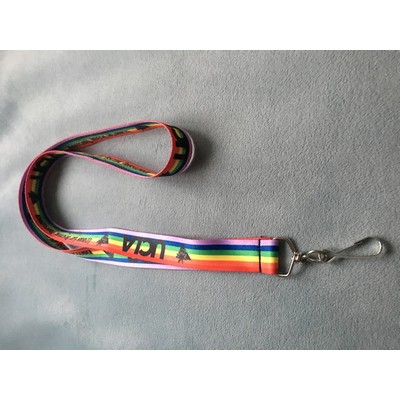 Rainbow full color sublimation 3/4" Lanyard