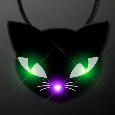 Spooky Cat Eyes Necklace, LED Halloween Jewelry