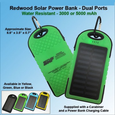 Redwood Solar Power Bank 5000 mAh - Green